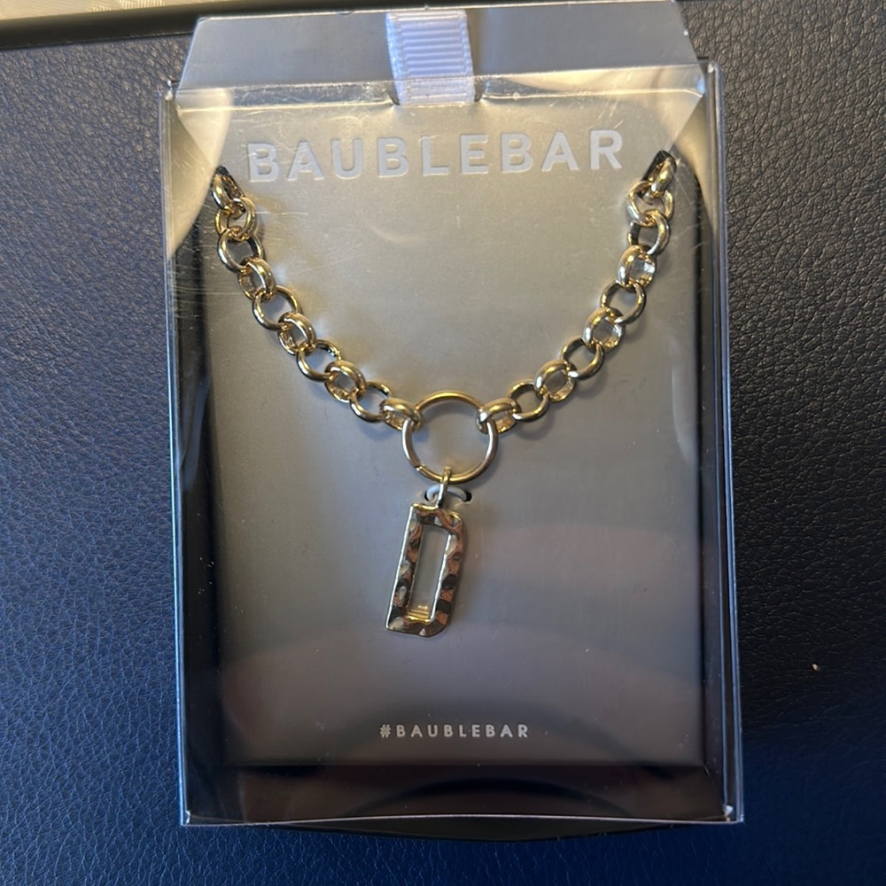 BAUBLEBAR Hammered Initial Pendant Necklace